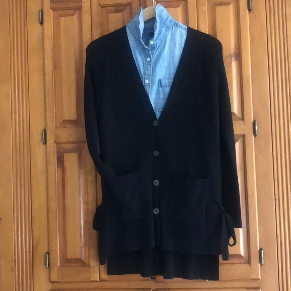 Anthropologie Black rib cardigan. Good condition. - Picture 1 of 5